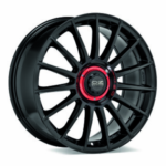 OZ SPORT SUPERTUR EVOLUZIONE 8x18 5x112 35 GLOSS BLACK + RED LETTERING